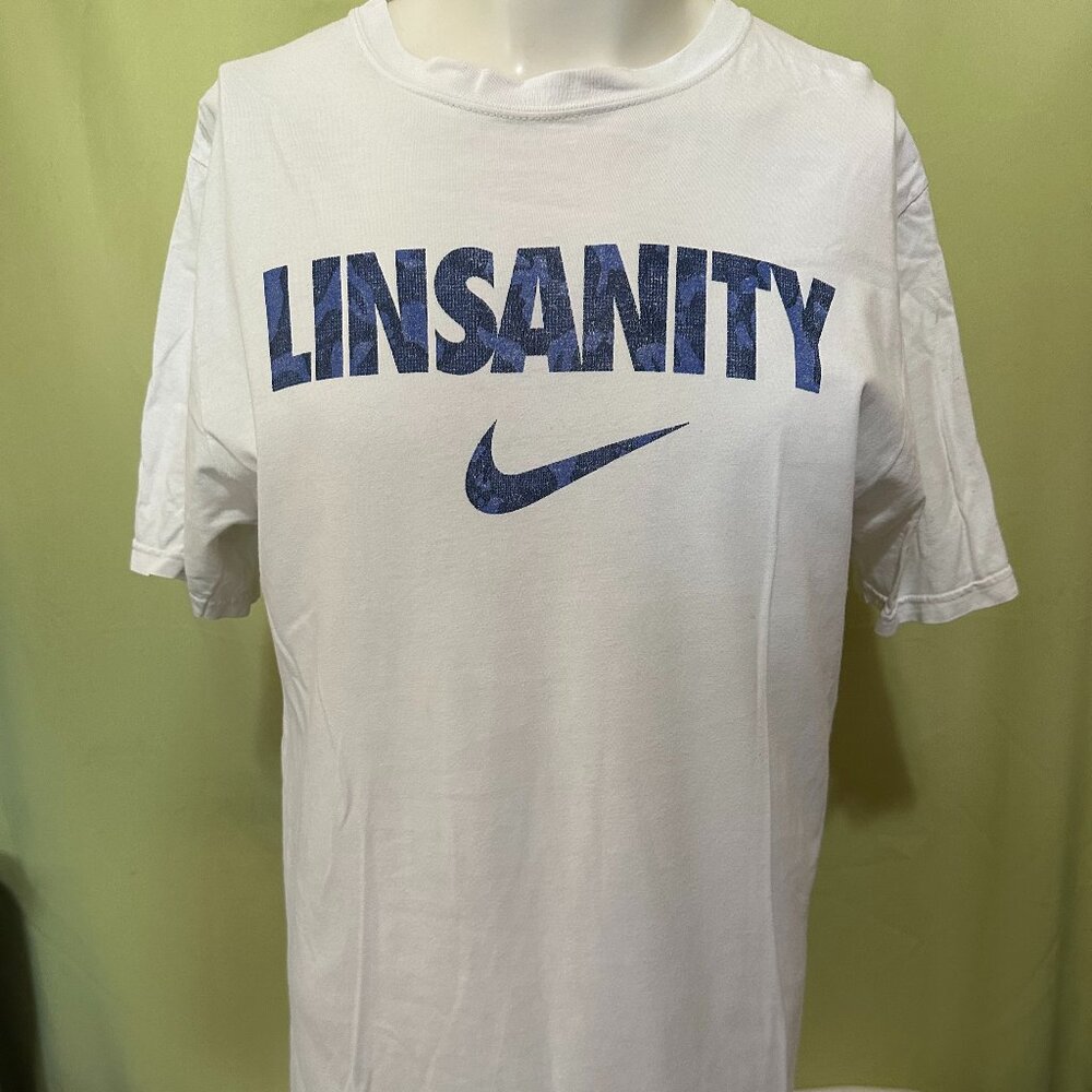 Linsanity Jeremy Lin Men's White T Shirt Large Nike Standard Fit Cotton